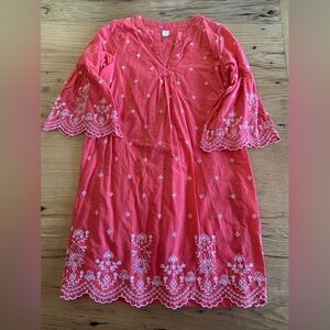 Gap Eyelet‎ Scalloped Tunic Coral Bell Sleeve Top Women’s Small Tall Preloved